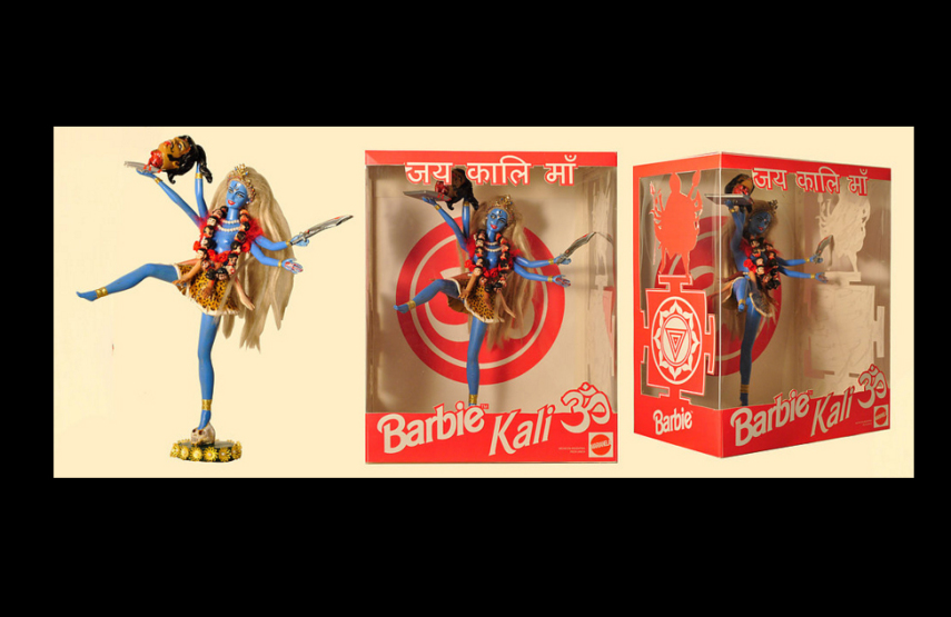 Os artistas Marianela Perelli e Emiliano Paolini transformaram os bonecos Ken e Barbie em figuras religiosas