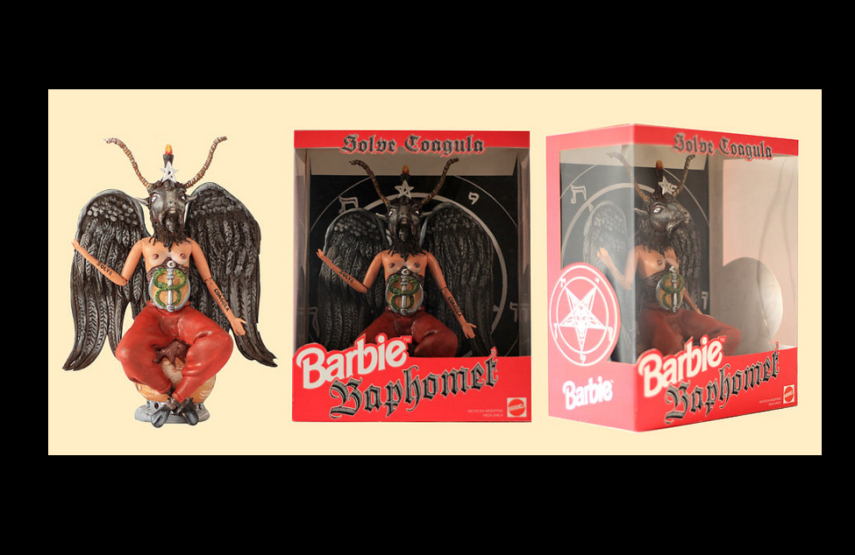 Os artistas Marianela Perelli e Emiliano Paolini transformaram os bonecos Ken e Barbie em figuras religiosas
