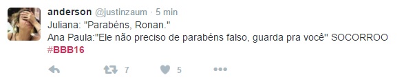 Olha elaaa! Daniel perde para Ronan e é o 3º eliminado do BBB 16, mas quem brilha no Twitter é Ana Paula.