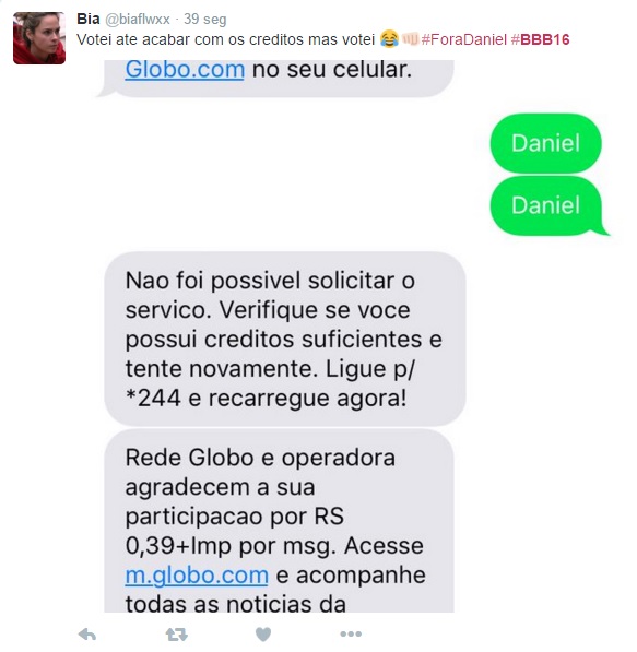 Olha elaaa! Daniel perde para Ronan e é o 3º eliminado do BBB 16, mas quem brilha no Twitter é Ana Paula.