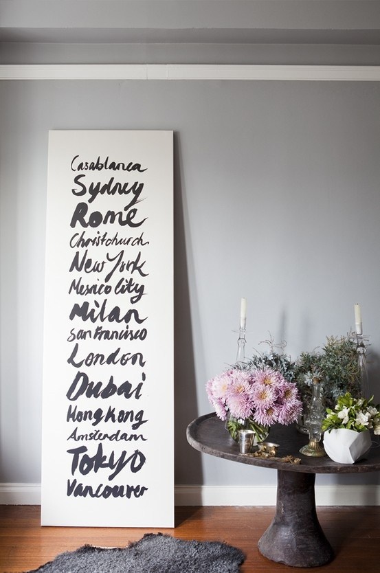 Bucket list! A lista de lugares que sonha conhecer pode virar quadro divertido na decoração e muito fácil de fazer