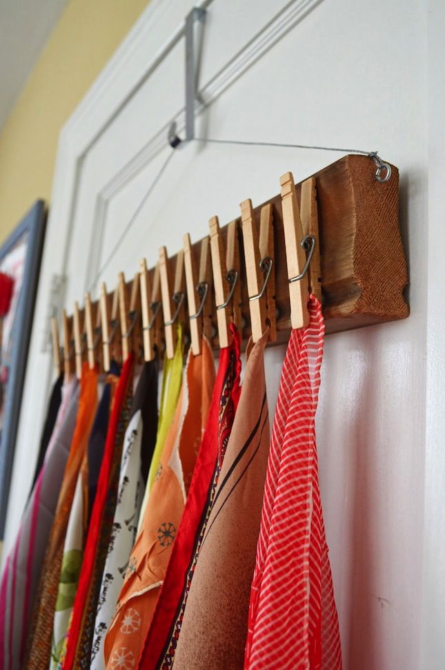 Prendedores de roupas servem para organizar lenços