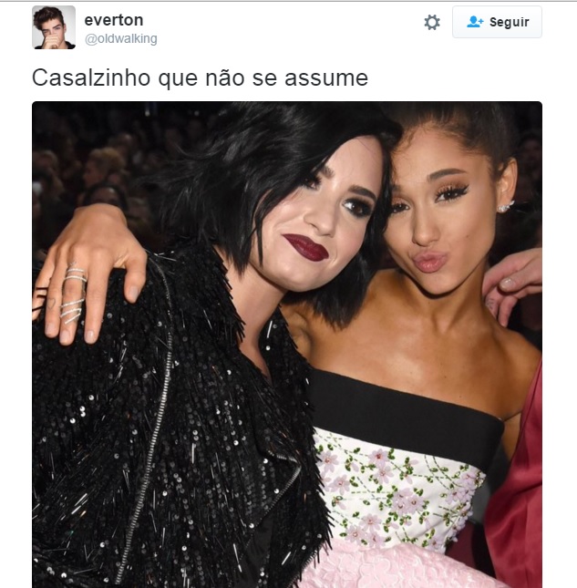 As cantoras Demi Lovato e Ariana Grande também foram lembradas na hashtag  #CasalzinhoQueNãoSeAssume. 