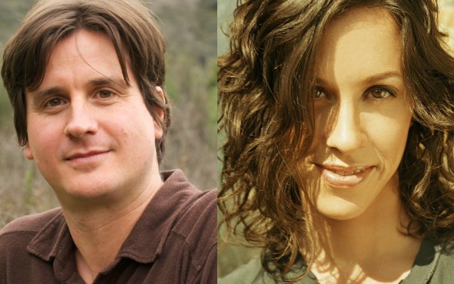 Alanis Morrissette e o irmão gêmeo, Wade Imre Morissette, que também é músico