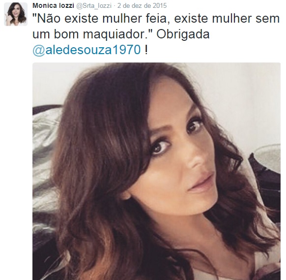 Elogia maquiador publicamente e faz carão