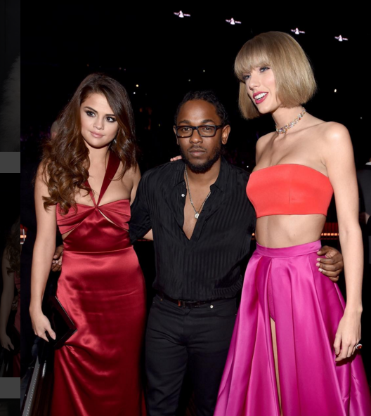 Selena Gomez, Kendrick Lamar e Taylor Swift 