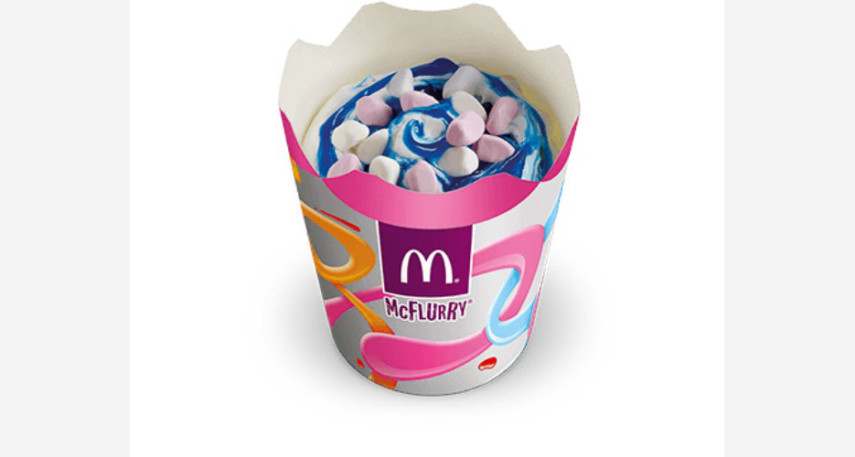 McFlurry com marshmallow e xarope sabor goma de mascar