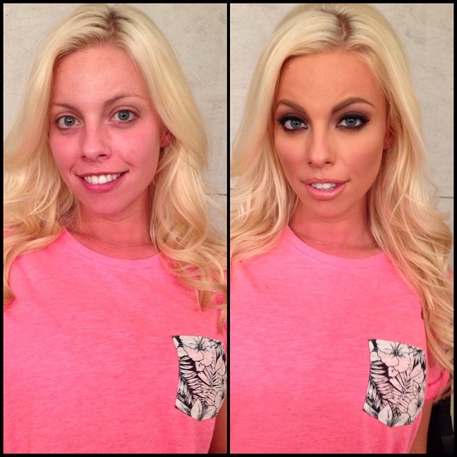 Maquiadora mostra no Instagram o antes e depois da maquiagem das atrizes de filmes adultos