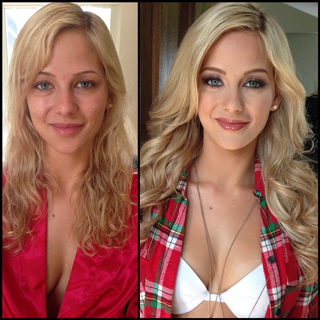 Maquiadora mostra no Instagram o antes e depois da maquiagem das atrizes de filmes adultos