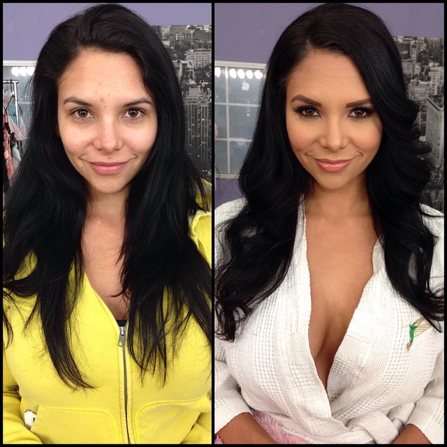Maquiadora mostra no Instagram o antes e depois da maquiagem das atrizes de filmes adultos