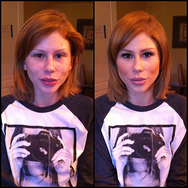 Maquiadora mostra no Instagram o antes e depois da maquiagem das atrizes de filmes adultos