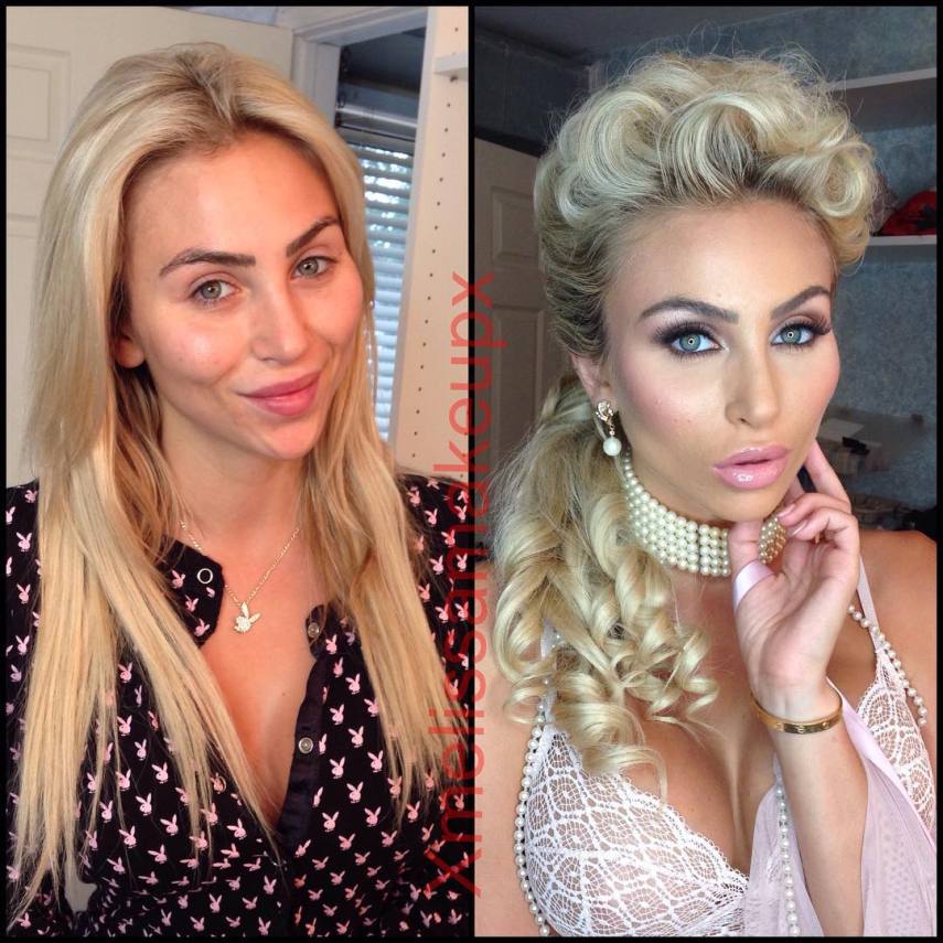 Maquiadora mostra no Instagram o antes e depois da maquiagem das atrizes de filmes adultos