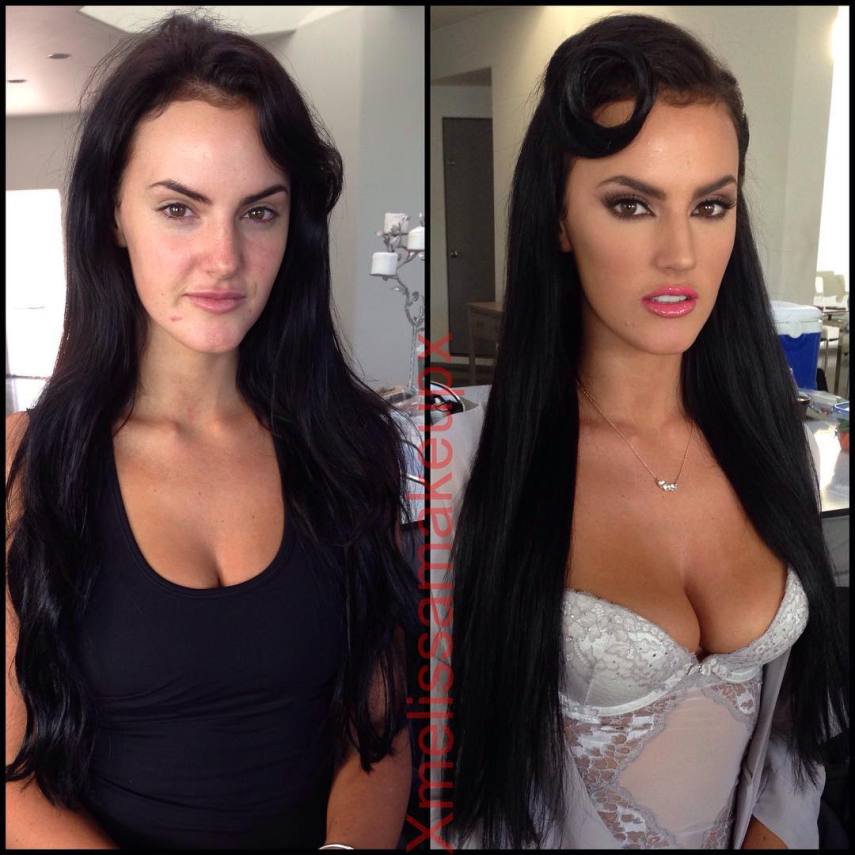 Maquiadora mostra no Instagram o antes e depois da maquiagem das atrizes de filmes adultos