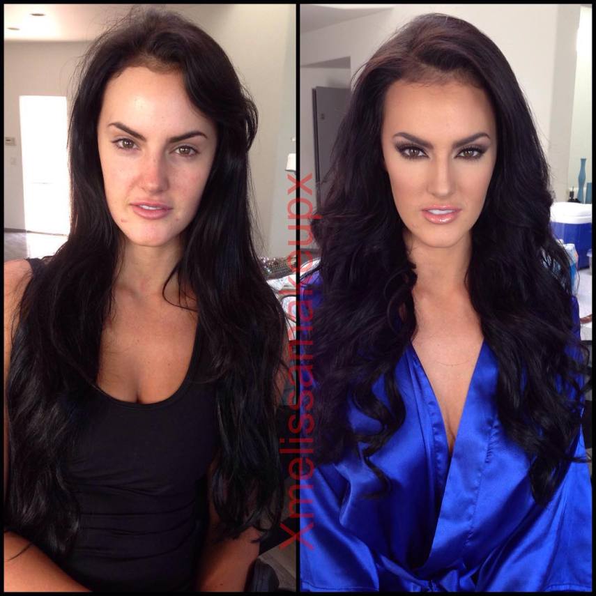 Maquiadora mostra no Instagram o antes e depois da maquiagem das atrizes de filmes adultos