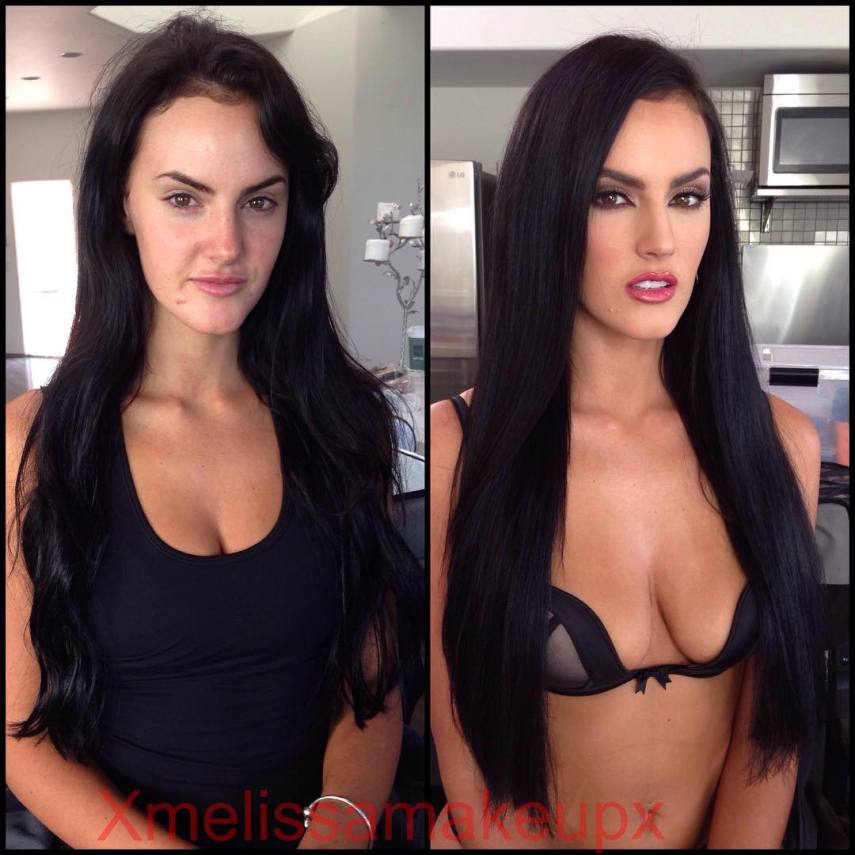 Maquiadora mostra no Instagram o antes e depois da maquiagem das atrizes de filmes adultos