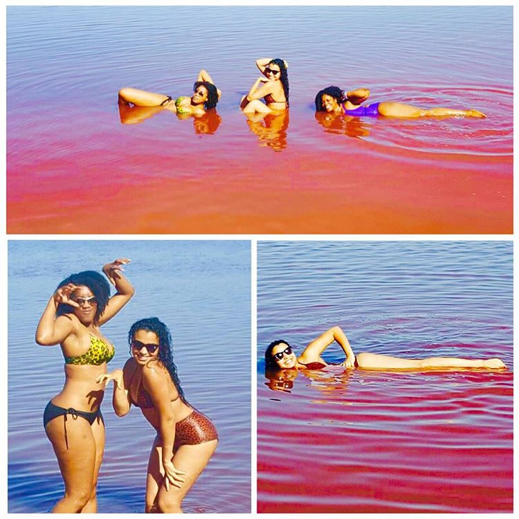 O Retba Lake, em Senegal, possui uma cor rosada graças ao “trabalho” de cianobactérias