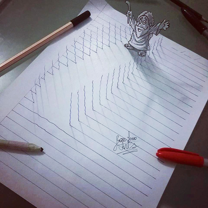 Aos 16 anos, o artista brasileiro João Carvalho dá um show com seus desenhos 3D