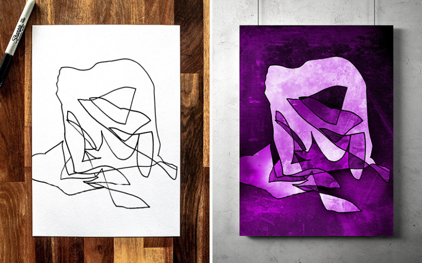 Paul Dodd e o filho Kylan fizeram uma parceria para criar arte abstrata