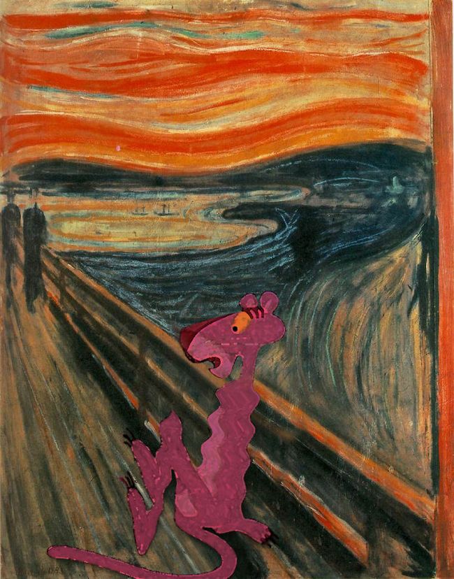 O Grito, do norueguês Edvard Munch + Pantera Cor de Rosa