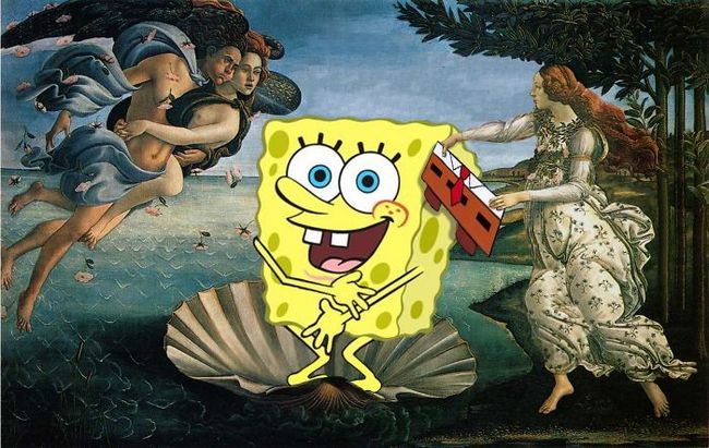 Nascimento de Vênus de Sandro Botticelli + Bob Esponja