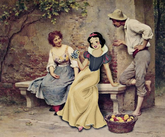 The Flirtation By Eugene De Blaas + Branca de Neve