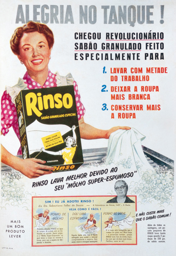  Rinso era o nome do primeiro sabão em pó brasileiro. Nos anos 50 e 60, a extinta marca falava apenas com as donas de casa.