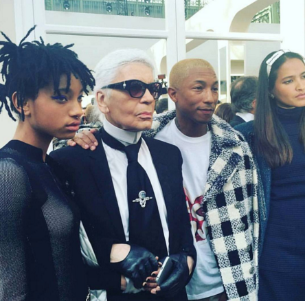 Lagerfeld, Willow Smith e o cantor Pharrell Williams