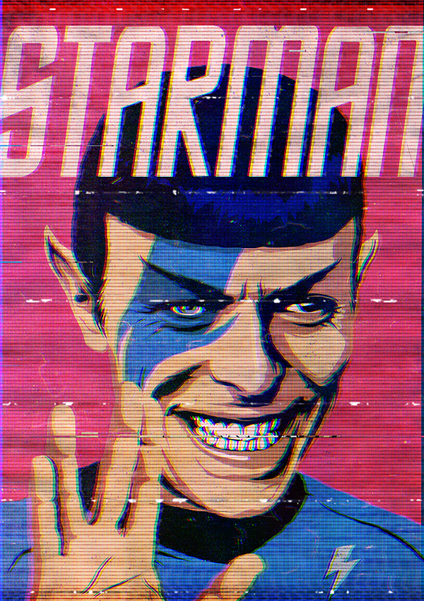 O curitibano Bily Mariano da Luz criou vários pôsteres que combinam David Bowie com personagens da cultura mundial