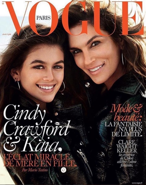 Kaia Gerber é filha da ex-modelo Cindy Crawford e, aos 14 anos, acabou de estrear a primeira campanha de moda da carreira.