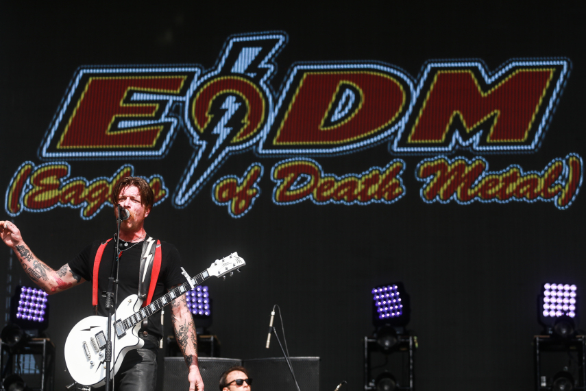 O público sem empolgou com a apresentação da banda de Jesse Hughes no palco Ônix, no Autódromo de Interlagos, em São Paulo