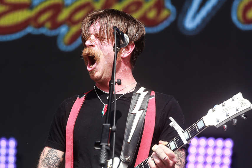O público sem empolgou com a apresentação da banda de Jesse Hughes no palco Ônix, no Autódromo de Interlagos, em São Paulo