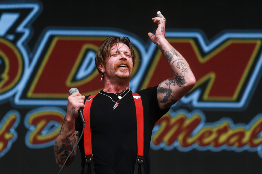 O público sem empolgou com a apresentação da banda de Jesse Hughes no palco Ônix, no Autódromo de Interlagos, em São Paulo