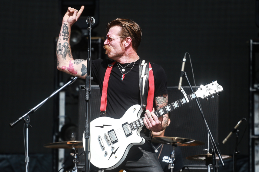 O público sem empolgou com a apresentação da banda de Jesse Hughes no palco Ônix, no Autódromo de Interlagos, em São Paulo