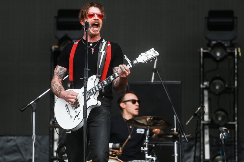 O público sem empolgou com a apresentação da banda de Jesse Hughes no palco Ônix, no Autódromo de Interlagos, em São Paulo