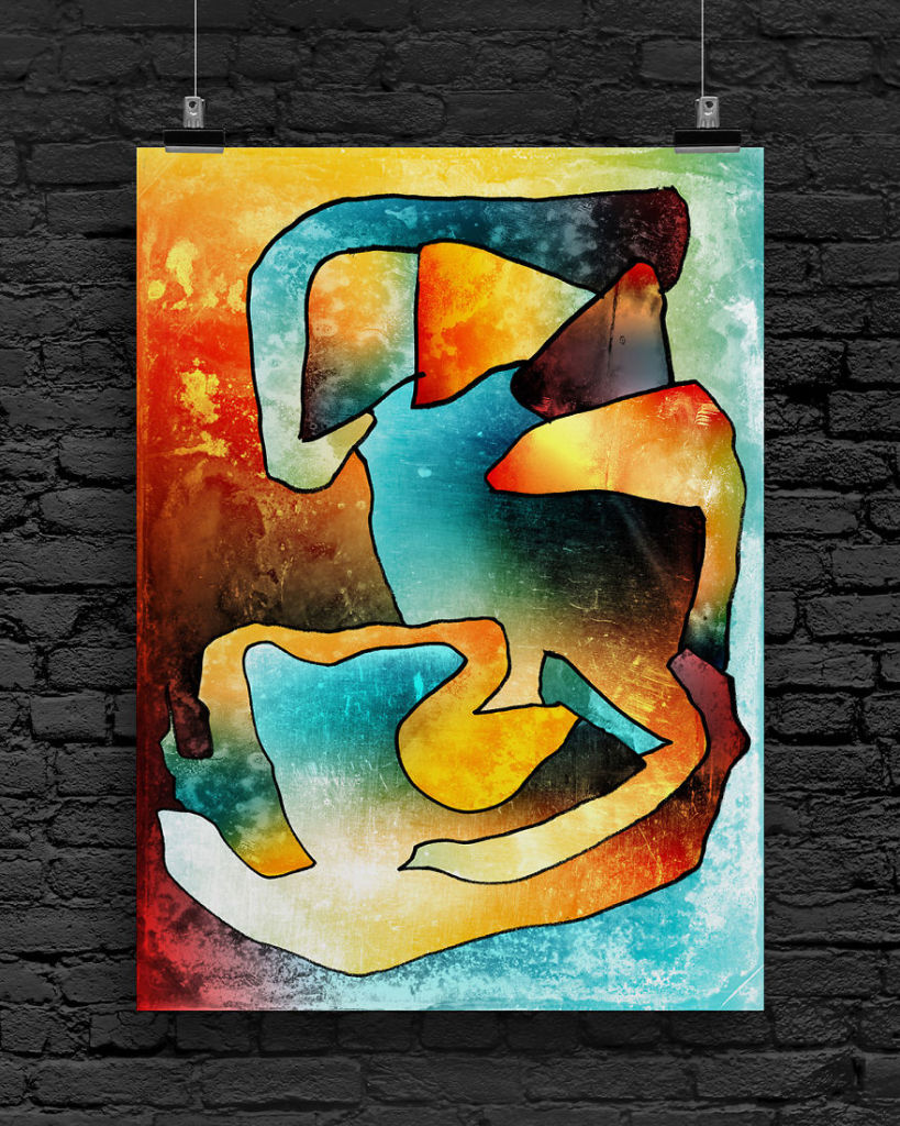 Paul Dodd e o filho Kylan fizeram uma parceria para criar arte abstrata