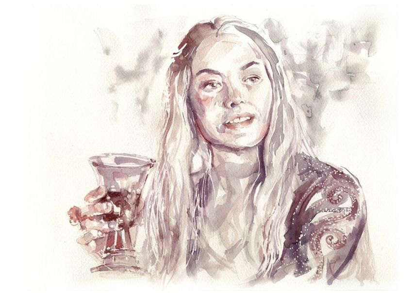Sanja Jankovic se especializou em fazer desenhos usando vinho tinto como tinta