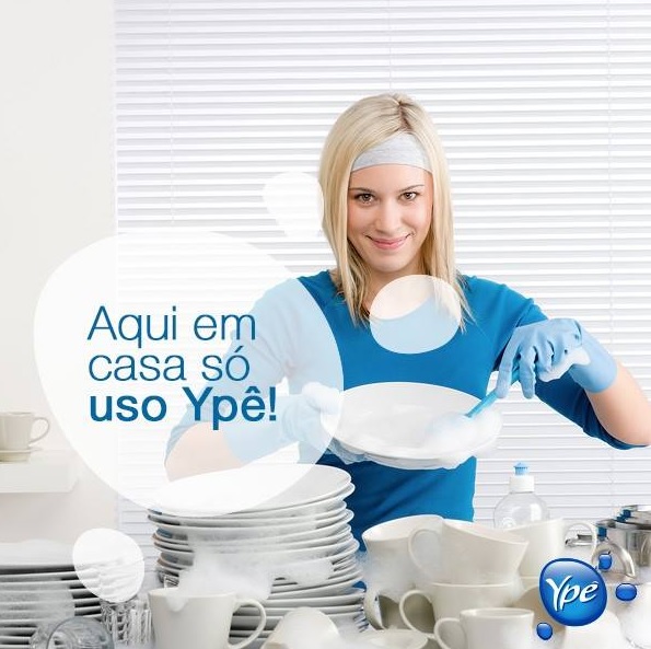 Nos comerciais dos produtos Ypê, somente mulheres aparecem fazendo tarefas domésticas.