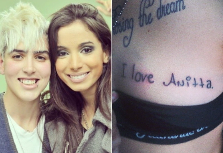 Maria Fossati é muito fã de Anitta e resolveu eternizar esse amor na pele