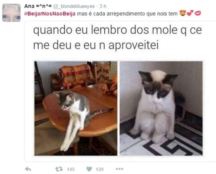 Neste dia 7 de abril, o Twitter foi invadido pela hashtag #BeijarNosNaoBeija, que mostra as situações hilárias vividas pela galera na hora em que o crush aparece.