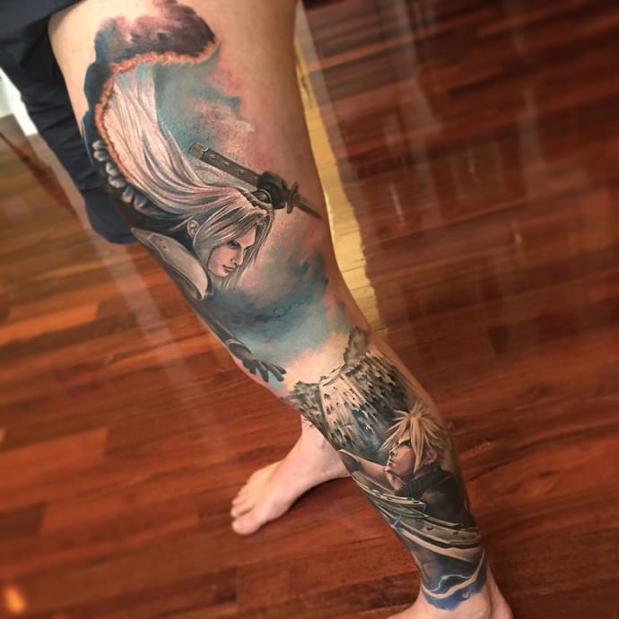 Leg sleeve: cobrir a perna com uma tatuagem enorme ou várias pequenininhas que formam um grande desenho. Tem coragem?