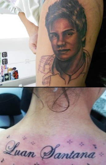 Aliás, o que não falta é fã de Luan Santana nos estúdios de tatuagem
