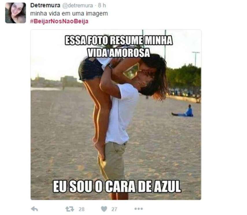 Neste dia 7 de abril, o Twitter foi invadido pela hashtag #BeijarNosNaoBeija, que mostra as situações hilárias vividas pela galera na hora em que o crush aparece.