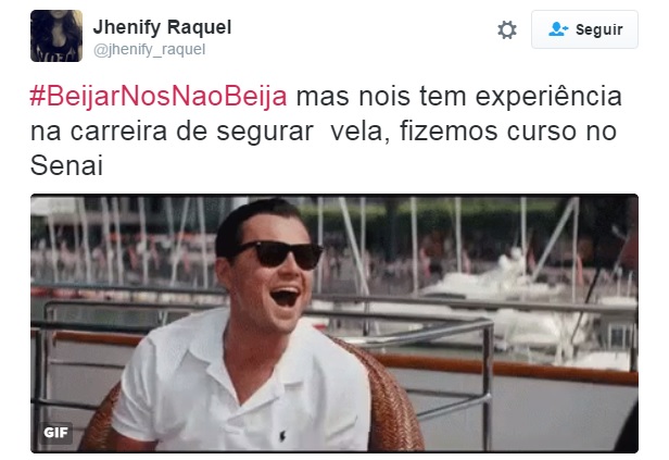 Neste dia 7 de abril, o Twitter foi invadido pela hashtag #BeijarNosNaoBeija, que mostra as situações hilárias vividas pela galera na hora em que o crush aparece.