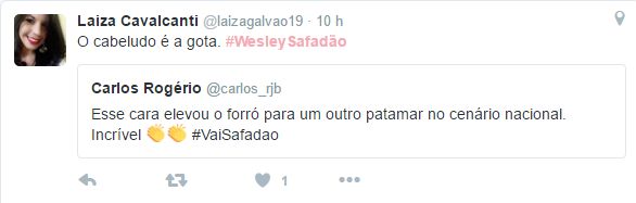 Comentário sobre Wesley Safadão no Twitter