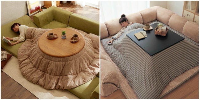 Kotatsu — híbrido de mesa, manta e aquecedor