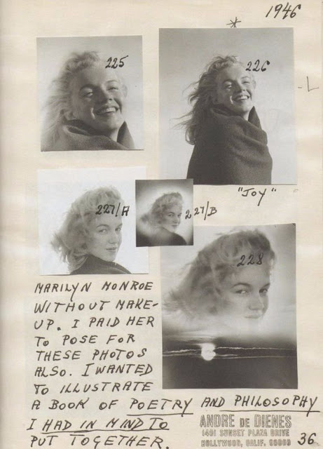 Fotógrafo André de Dienes clicou a estrela antes da fama em praia na Califórnia. Marilyn, ainda conhecida como Norma Jeane, tinha 20 anos