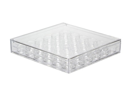 Porta cápsulas de café de acrílico. R$ 129,90.
