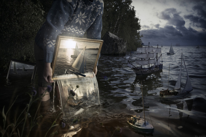 Erik Johansson mistura elementos do cotidiano, pessoas e paisagens para criar imagens surreais