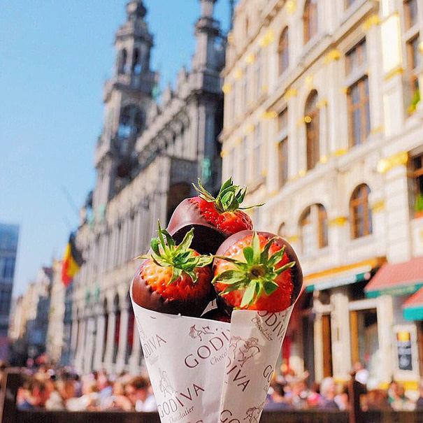 Morangos com chocolate, Bélgica