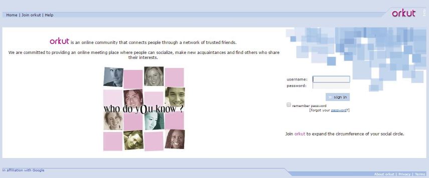 O Orkut em 2004 tinha essa cara: 